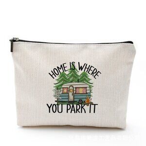 Cotton Linen Zipper Cosmetic Bag